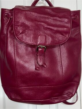 Zenith Leather Backpack in Berry